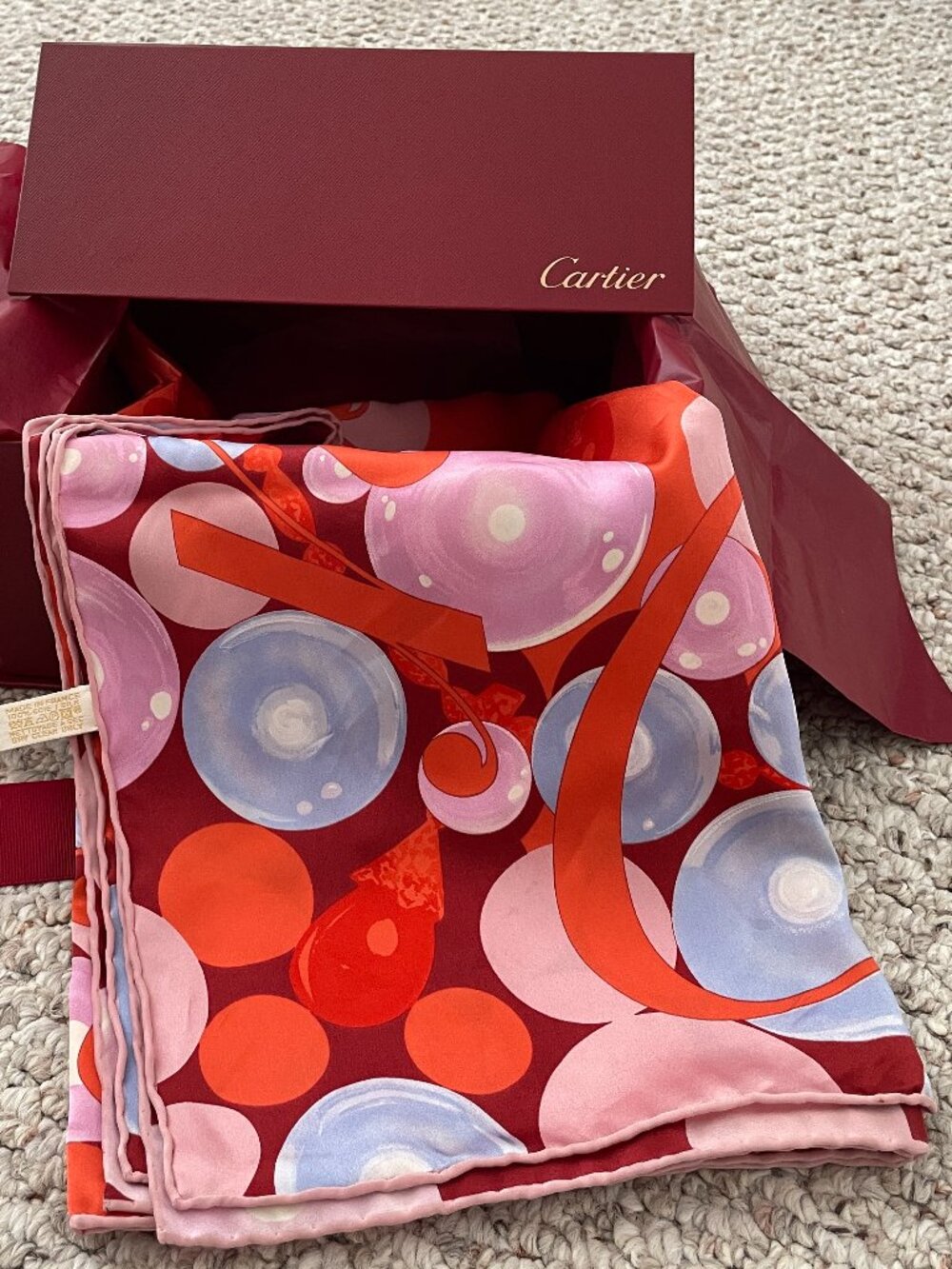 STUNNING CARTIER LIKE NEW silk Scarf from France